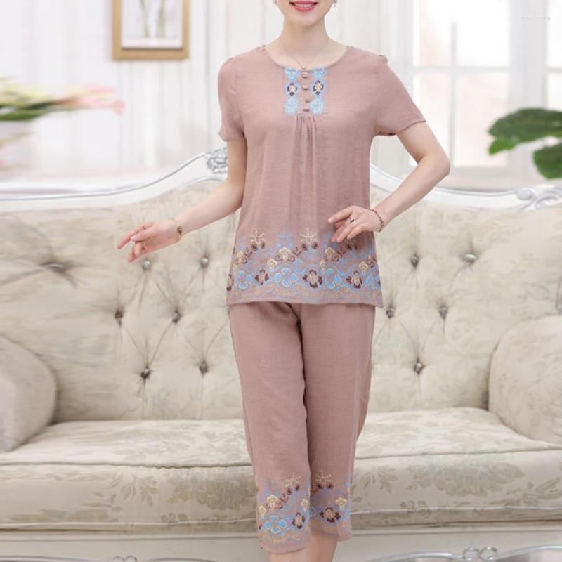 Women's Two Piece Pants 2 Pcs/Set Trendy Mom Nighty Clothes Set Flower Print Casual Women Top Ninth Comfortable, Pink
Women's Two Piece Pants 2 Pcs/Set Trendy Mom Nighty Clothes Set Flower Print Casual Women Top Ninth Comfortable, Pink
