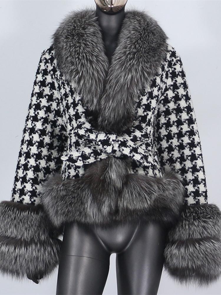 Fur CXFS 2022 Real Fur Coat Winter Jacket Women Natural Fox Fur Collar Belts Thick Warm Luxury Plaid Outerwear Streetwear Fashion, Silver
Fur CXFS 2022 Real Fur Coat Winter Jacket Women Natural Fox Fur Collar Belts Thick Warm Luxury Plaid Outerwear Streetwear Fashion, Silver