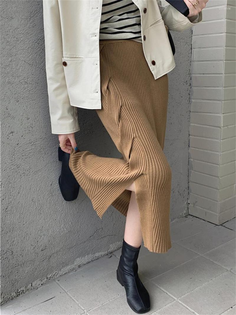 Skirts Skirt Women Autumn Winter 2023 Split High Waist Elegant Korean Fashion Straight Package Hip Knitting, Beige 
Skirts Skirt Women Autumn Winter 2023 Split High Waist Elegant Korean Fashion Straight Package Hip Knitting, Beige