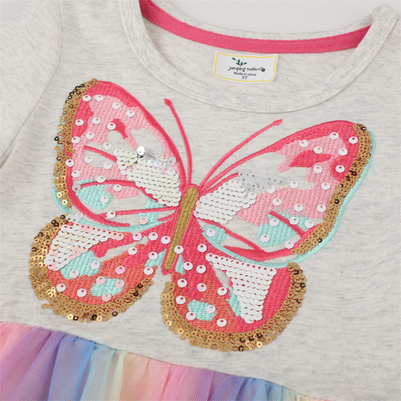 Girl s Dresses Jumping Meters Arrival Unicorn Beading Princess Party Girls Summer Toddler Clothes Cotton Kids Costume Baby Frocks 230420
