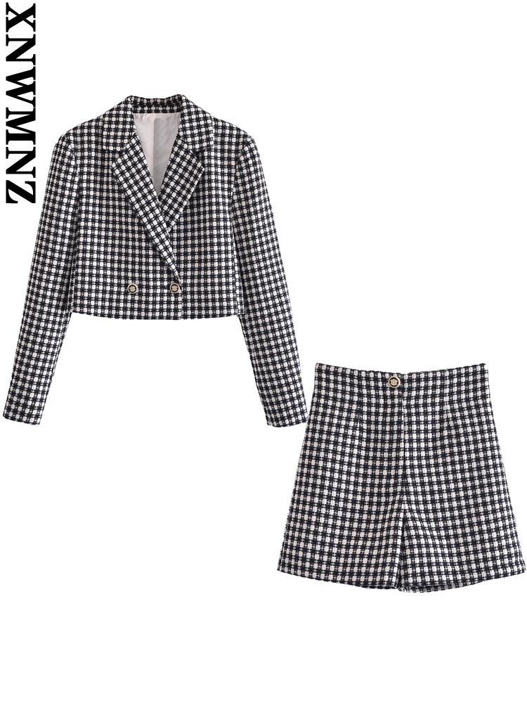 Dress XNWMNZ wholesale clothes Women fashion with buttons tweed cropped check blazer coat or high waist check tweed bermuda shorts, Picture color
Dress XNWMNZ wholesale clothes Women fashion with buttons tweed cropped check blazer coat or high waist check tweed bermuda shorts, Picture color