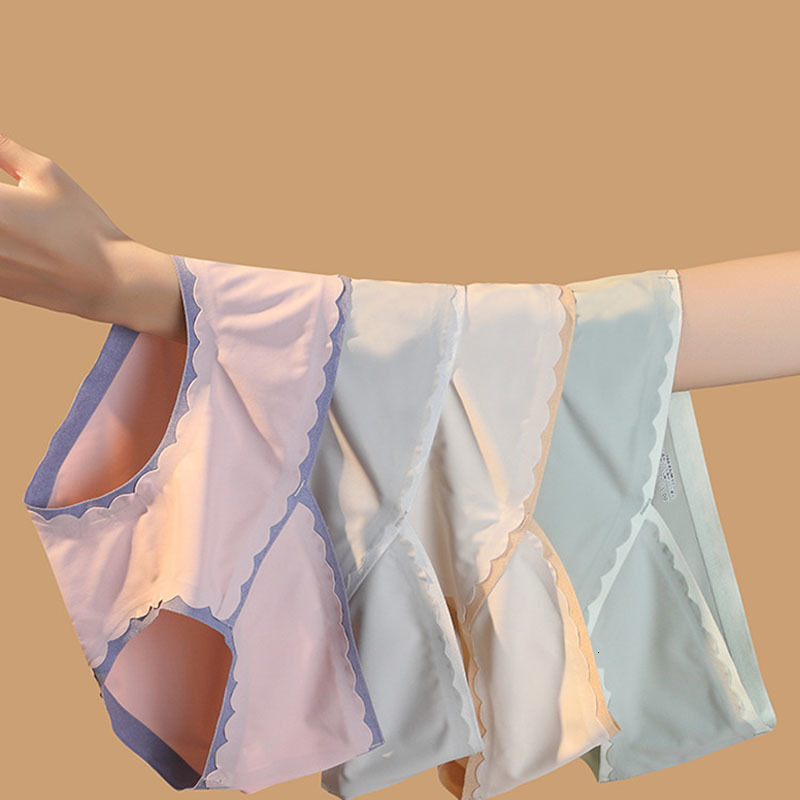 Women's Panties 10PCS/Lot Ice Silk Scarless Women's Underpanties Simple Colorless Cross Waist Sexy V-shaped Tummy Breathable Women's Un