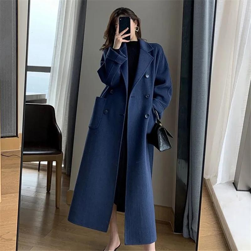 Fur Autumn Winter Woolen Coat For Women New Solid Color Lapel Doublebreasted Laceup Long Fashionable Commuter Jacket Female ZM005, Black
Fur Autumn Winter Woolen Coat For Women New Solid Color Lapel Doublebreasted Laceup Long Fashionable Commuter Jacket Female ZM005, Black