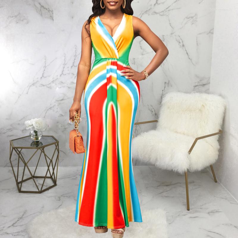 Casual Dresses Fashion Contrast Color Party For Women 2023 Summer Sexy V Neck Sleeveless High Waist A Line Maxi Dress Africa Robe, Multi
Casual Dresses Fashion Contrast Color Party For Women 2023 Summer Sexy V Neck Sleeveless High Waist A Line Maxi Dress Africa Robe, Multi