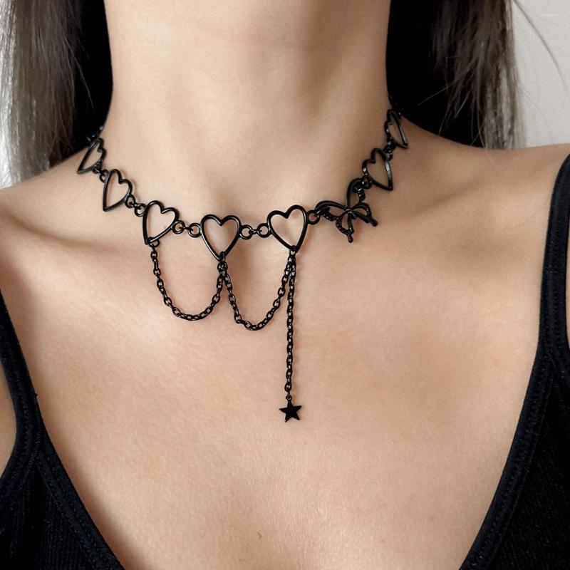 Choker PuRui Trendy Black Heart Butterfly Shape Charm Short Necklace For Women Jewelry Metal Tassel Clavicle Chain Party Gifts
Choker PuRui Trendy Black Heart Butterfly Shape Charm Short Necklace For Women Jewelry Metal Tassel Clavicle Chain Party Gifts