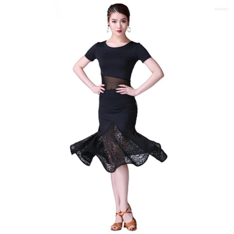 Stage Wear Latin Dance Costume Female Adult Short-sleeved Lace Dress Practice Competition Performance Clothes, Black
Stage Wear Latin Dance Costume Female Adult Short-sleeved Lace Dress Practice Competition Performance Clothes, Black