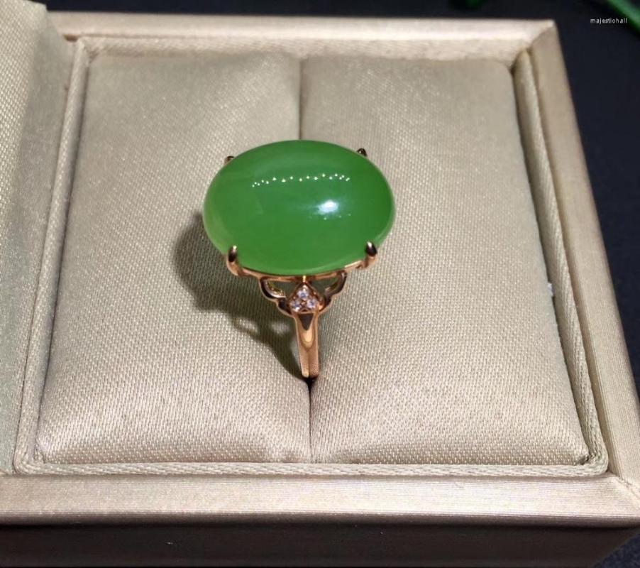 Cluster Rings 18K Rose Gold With Diamond Inlaid Top Old Pit Apple Green Hetian Jasper Ring J02#
Cluster Rings 18K Rose Gold With Diamond Inlaid Top Old Pit Apple Green Hetian Jasper Ring J02#
