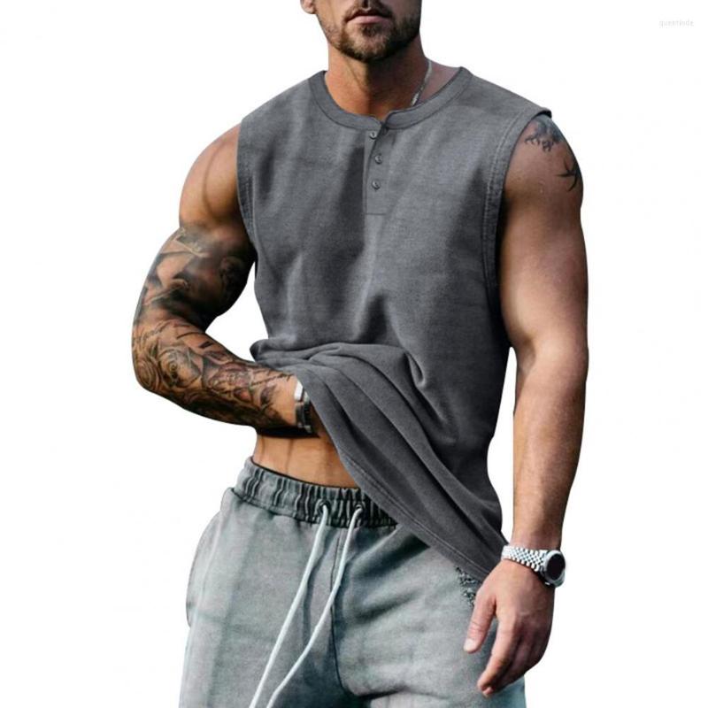 Men's Tank Tops Men's O-Neck Sleeveless Buttons Half Placket Men Vest Slim Fit Solid Color Fitness Top Clothing Streetwear, Black
Men's Tank Tops Men's O-Neck Sleeveless Buttons Half Placket Men Vest Slim Fit Solid Color Fitness Top Clothing Streetwear, Black