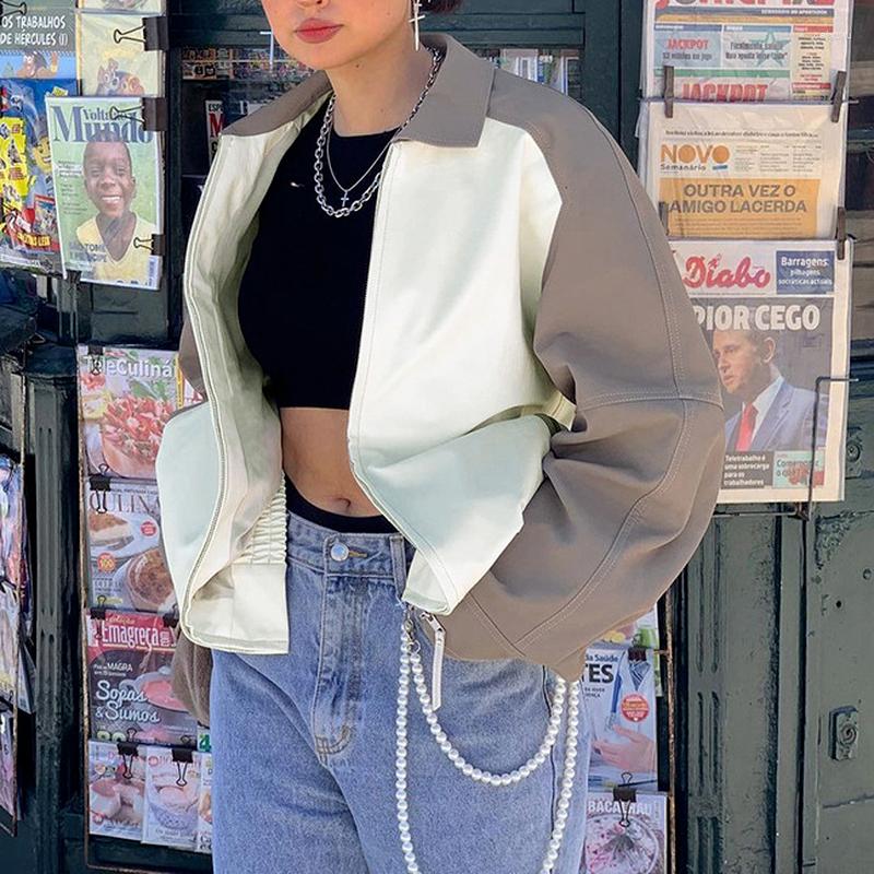 Women's Jackets Autumn Ladies Faux Leather Jacket Long-sleeved Zipper PU Coat Solid Color Lapel Slim Fit Loose Women Street, White
Women's Jackets Autumn Ladies Faux Leather Jacket Long-sleeved Zipper PU Coat Solid Color Lapel Slim Fit Loose Women Street, White