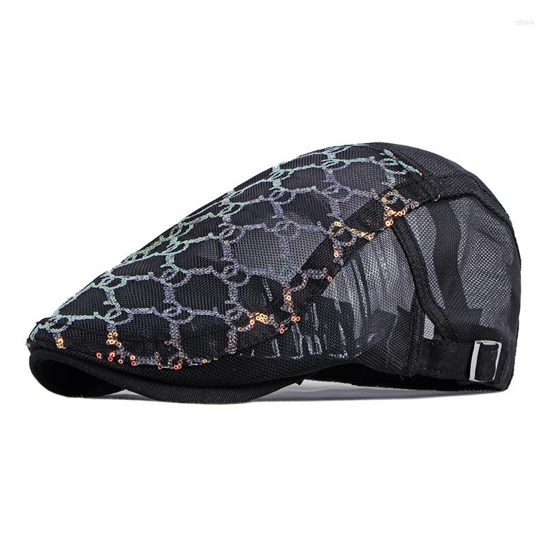Berets Summer Breathable Mesh Hats Men Color Sequins Sboy Cap For Women Painter Solid Flat Peaked Herringbone Hat Unisex, Black
Berets Summer Breathable Mesh Hats Men Color Sequins Sboy Cap For Women Painter Solid Flat Peaked Herringbone Hat Unisex, Black