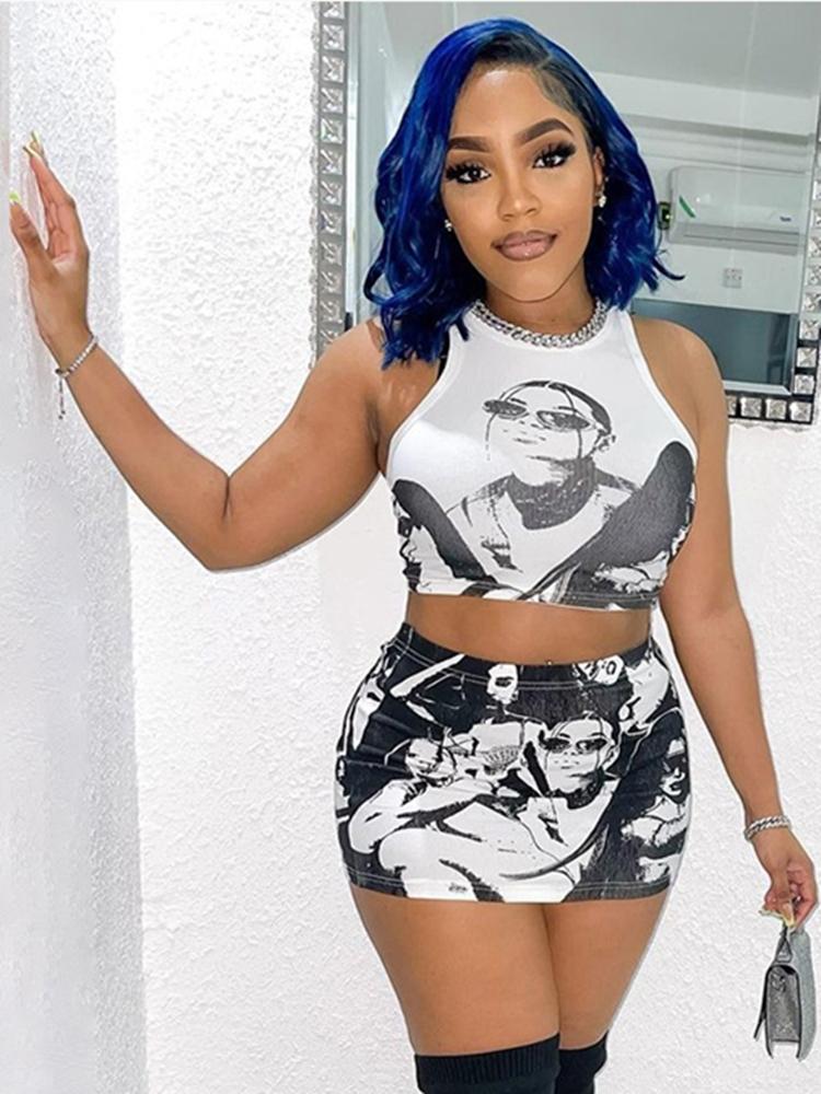 Dress Sisterlinda Graffiti Print Women Two Piece Skirt Sets Skinny Sleeveless Y2K Tank Tops+Skirts Female Matching Streetwear Outfits, Black
Dress Sisterlinda Graffiti Print Women Two Piece Skirt Sets Skinny Sleeveless Y2K Tank Tops+Skirts Female Matching Streetwear Outfits, Black