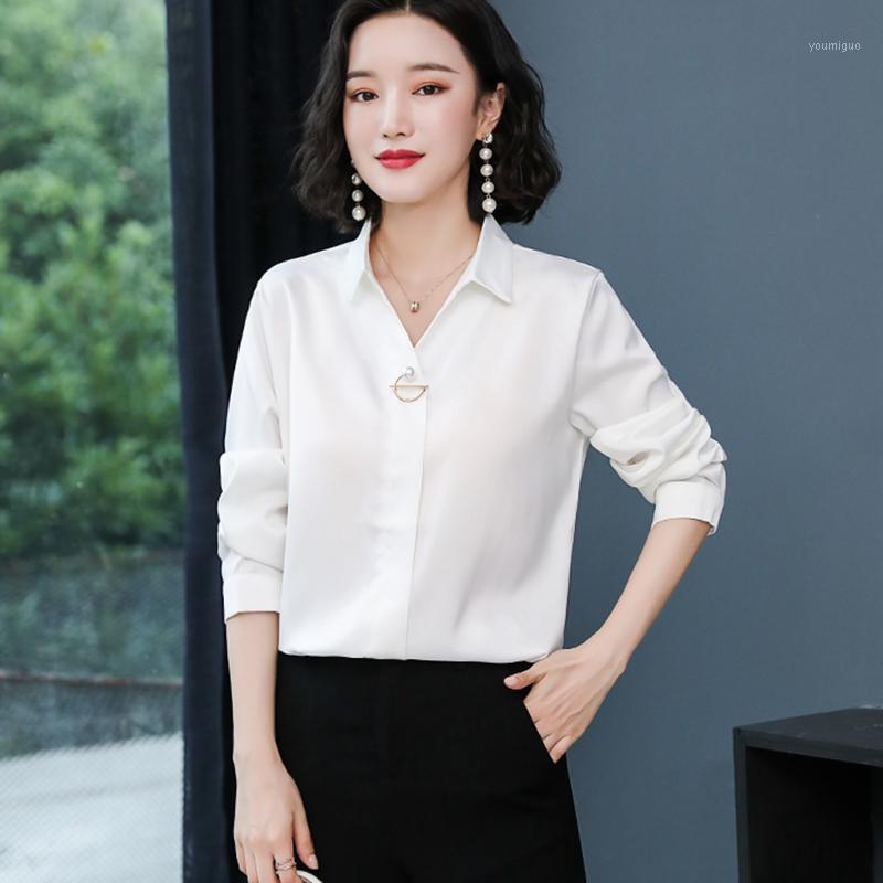 Women' Blouses Elegant Office Ladies Work Shirt Spring Autumn Long-sleeved Satin Silk Women Blouse Casual Pearl V-neck Female Tops & Shirts, Black
Women' Blouses Elegant Office Ladies Work Shirt Spring Autumn Long-sleeved Satin Silk Women Blouse Casual Pearl V-neck Female Tops & Shirts, Black