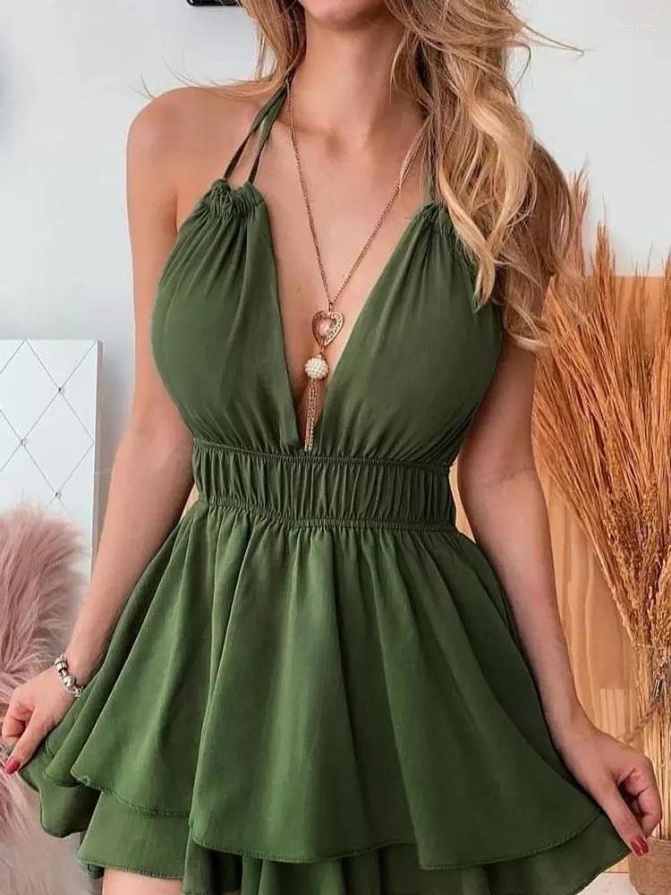 Casual Dresses V Neck Slip Sundress 2023 Femme Ruched Irregular Hem Summer Deep Backless Sexy Big Sleeveless Dress, Green
Casual Dresses V Neck Slip Sundress 2023 Femme Ruched Irregular Hem Summer Deep Backless Sexy Big Sleeveless Dress, Green