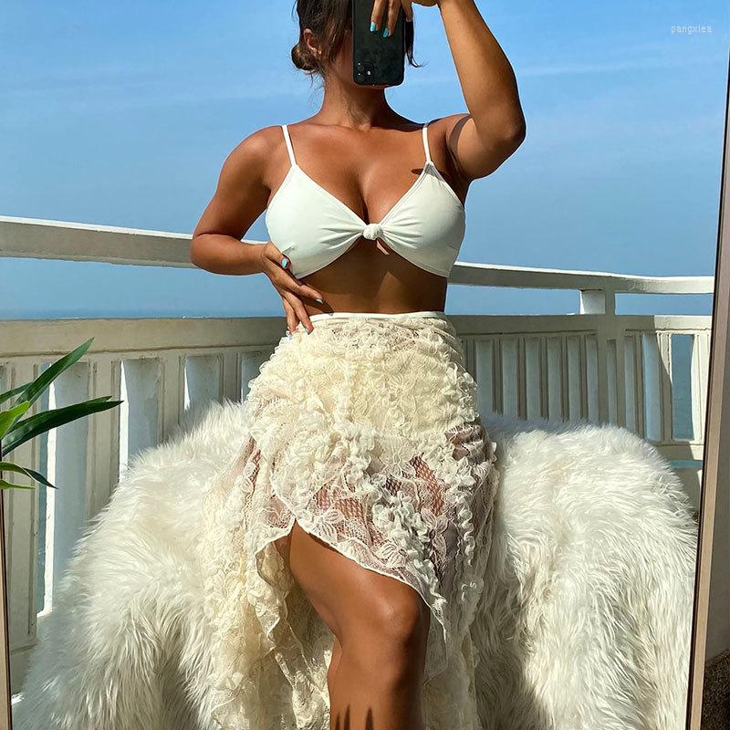Women' Swimwear Sexy Women 3Pieces Swimsuit Push Up Bikini Cover Female Mesh Lace Sunscreen Skirt Holiday Beachwear Summer Swim Wear, White
Women' Swimwear Sexy Women 3Pieces Swimsuit Push Up Bikini Cover Female Mesh Lace Sunscreen Skirt Holiday Beachwear Summer Swim Wear, White