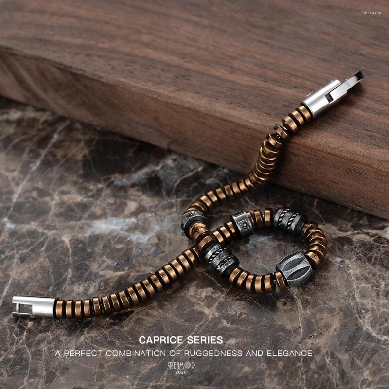 Charm Bracelets RUIMO Caprice Series Coffee Gold Hematite Bracelet And Retro Color 316L Stainless Steel Micro Pave Bead Jewelry For DIY
Charm Bracelets RUIMO Caprice Series Coffee Gold Hematite Bracelet And Retro Color 316L Stainless Steel Micro Pave Bead Jewelry For DIY