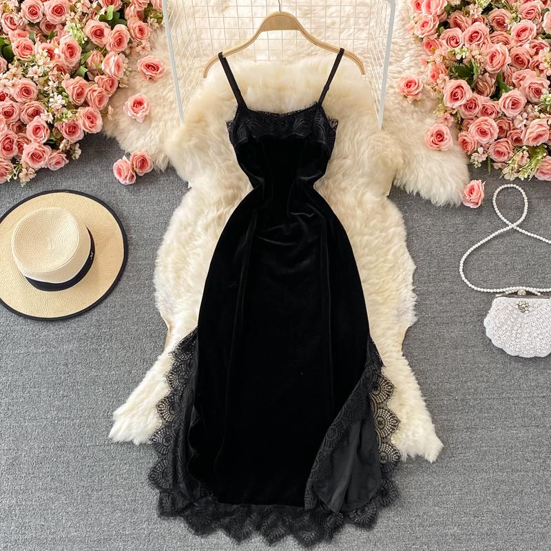 Casual Dresses Lace Black Dress Women 2023 Elegant Ladies Corset Halter Solid Robe Sexy Velvet Camisole Femme Vestidos Festival
Casual Dresses Lace Black Dress Women 2023 Elegant Ladies Corset Halter Solid Robe Sexy Velvet Camisole Femme Vestidos Festival