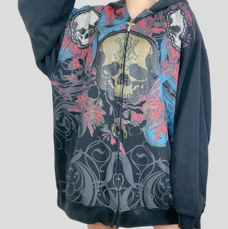 Women' Hoodies 2023 Oversized Sweatshirts Casual Skull Print Long Sleeve Full-Zipper Sweatshirt With Pockets Women Coat Y2k, Mixed color
Women' Hoodies 2023 Oversized Sweatshirts Casual Skull Print Long Sleeve Full-Zipper Sweatshirt With Pockets Women Coat Y2k, Mixed color