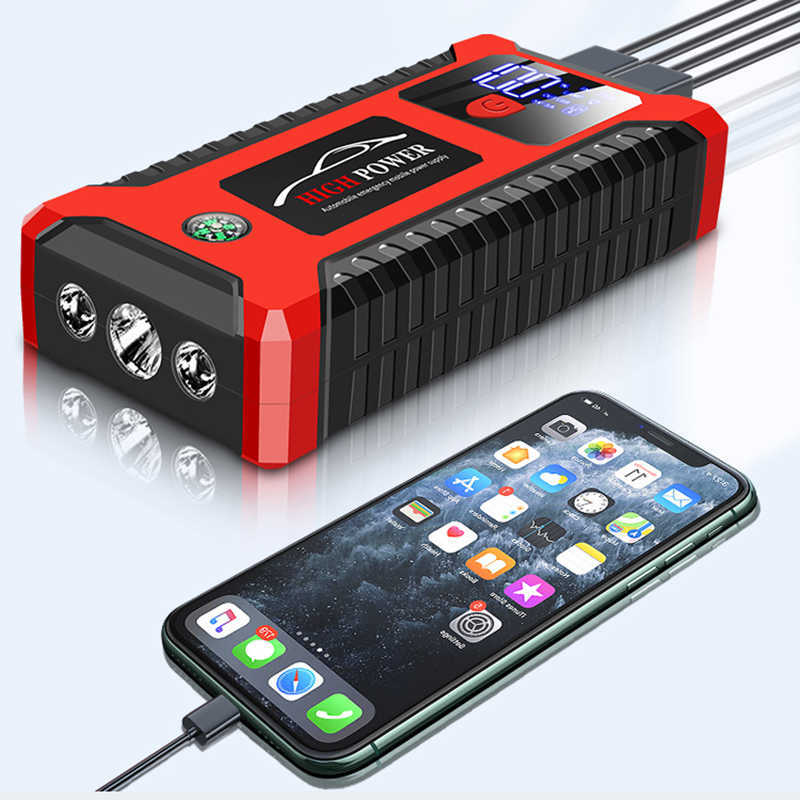 EAFC 12V Car Jump Starter Power Bank Portable Car Battery Booster ChargerStarting Device Auto Emergency Start-up Lighting