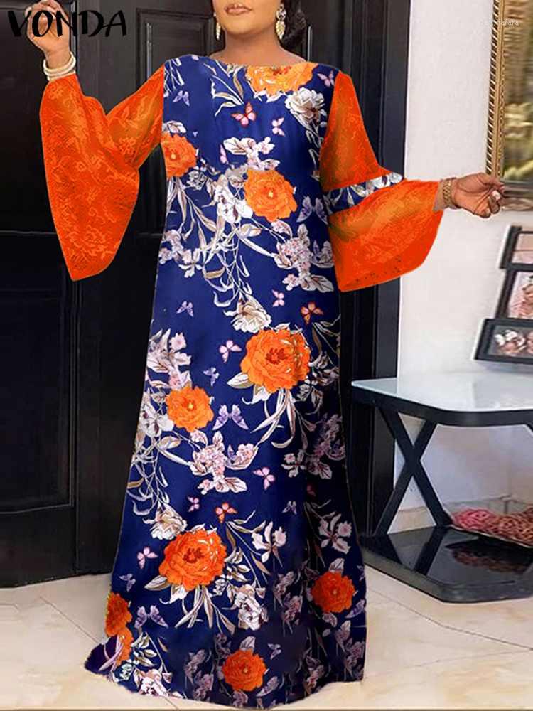 Plus Size Dresses 5XL VONDA Bohemian Maxi Dress Women Long Sleeve Lace Patchwork Floral Printed Party Sundress Summer Casual Loose Robe, Orange
Plus Size Dresses 5XL VONDA Bohemian Maxi Dress Women Long Sleeve Lace Patchwork Floral Printed Party Sundress Summer Casual Loose Robe, Orange