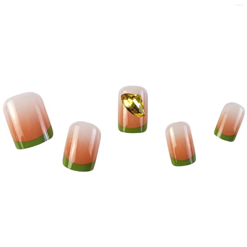False Nails Gradient Pink Short Round Fake Green Rhinestone Embellished For Home Daily Nail Art Salon, Turquoise
False Nails Gradient Pink Short Round Fake Green Rhinestone Embellished For Home Daily Nail Art Salon, Turquoise