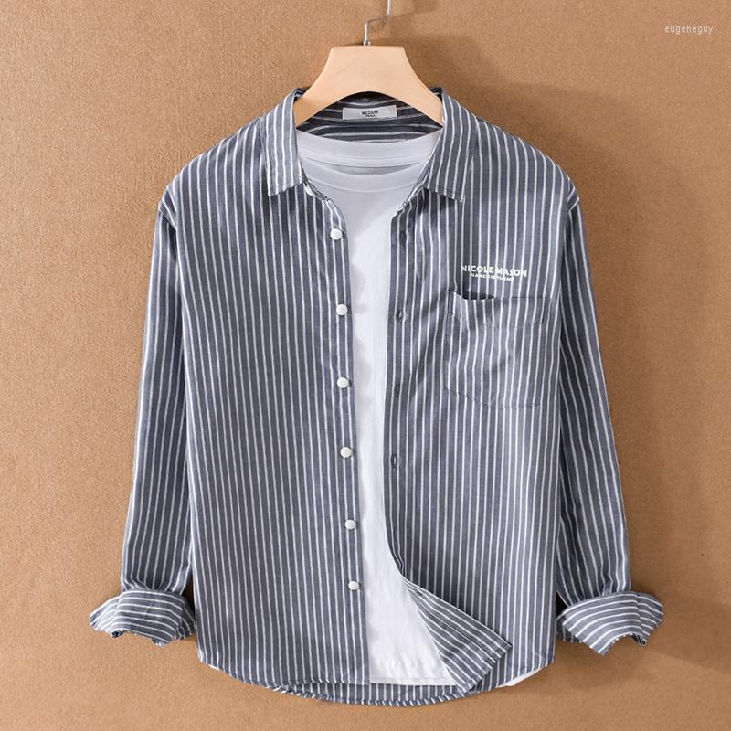 Men's Casual Shirts Cotton Striped Men Fashion Comfortable Long Sleeve Shirt For Tops Camisa Chemise, Blue
Men's Casual Shirts Cotton Striped Men Fashion Comfortable Long Sleeve Shirt For Tops Camisa Chemise, Blue