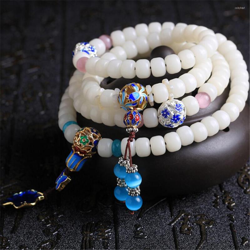 Strand Fashion Hainan Natural White Bodhi Root Beads 108 Mala Women's Cloisonne Charm Buddhist Prayer Beaded Bracelet Wholesale
Strand Fashion Hainan Natural White Bodhi Root Beads 108 Mala Women's Cloisonne Charm Buddhist Prayer Beaded Bracelet Wholesale