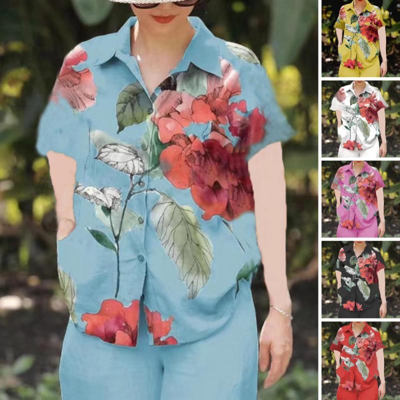 Women's Blouses Floral Leaves Print Women Shirt Lapel Short Sleeve Top Loose Single-breasted Summer Buttons Placket Office, Sky blue
Women's Blouses Floral Leaves Print Women Shirt Lapel Short Sleeve Top Loose Single-breasted Summer Buttons Placket Office, Sky blue
