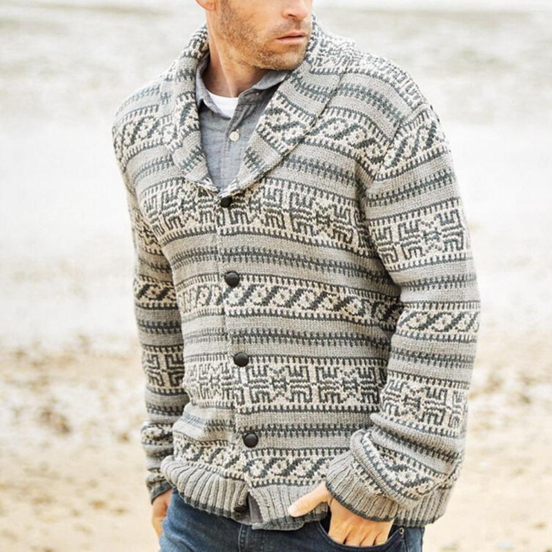 Men' Sweaters Male Autumn And Winter Sweater Thick Jacquard Long Button Knit Warm Print Jacket Coat, Grey
Men' Sweaters Male Autumn And Winter Sweater Thick Jacquard Long Button Knit Warm Print Jacket Coat, Grey