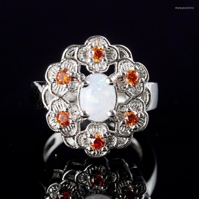 Wedding Rings Arrival Delicate Flower Shaped Opal Ring For Women Inlaid Crystal Female Accessory Weddeing Party Jewelry Wholesale
Wedding Rings Arrival Delicate Flower Shaped Opal Ring For Women Inlaid Crystal Female Accessory Weddeing Party Jewelry Wholesale