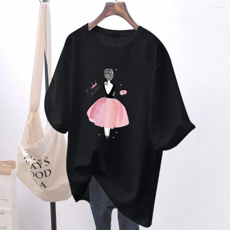 Women's T Shirts Large Size 6XL 150kg Summer Elegant Shirt O Neck Short Sleeve Cartoon Tshirts Ladies Loose Female Sweet Tops, Black
Women's T Shirts Large Size 6XL 150kg Summer Elegant Shirt O Neck Short Sleeve Cartoon Tshirts Ladies Loose Female Sweet Tops, Black