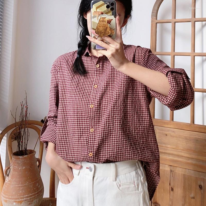 Women's Blouses Johnature 2023 Japanese Plaid All Match Mori Cotton Linen Womens Tops And Spring Turn-down Collar Loose Casual Shirt, Red
Women's Blouses Johnature 2023 Japanese Plaid All Match Mori Cotton Linen Womens Tops And Spring Turn-down Collar Loose Casual Shirt, Red