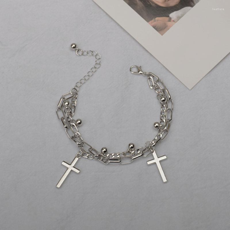 Link Bracelets Fashion Multi-layer Cross Pendant Metal Bracelet Punk Hip Hop Silver Color For Men Women Party Jewelry Accessories
Link Bracelets Fashion Multi-layer Cross Pendant Metal Bracelet Punk Hip Hop Silver Color For Men Women Party Jewelry Accessories