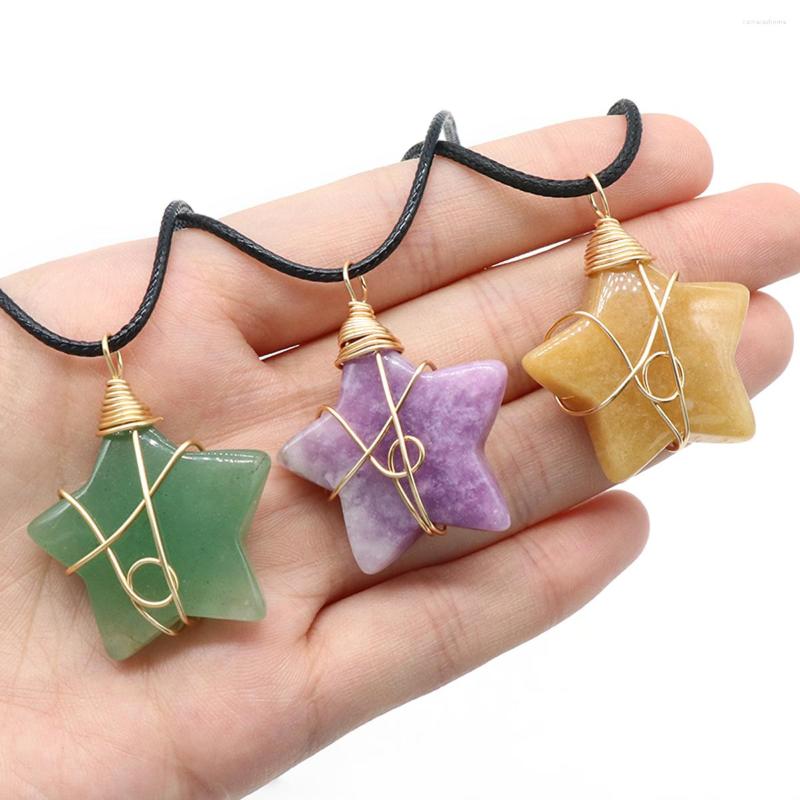 Pendant Necklaces Yachu Natural Stone Star Necklace Lilac Rose Quartz Yellow Jade Obsidian For DIY Women Jewelry
Pendant Necklaces Yachu Natural Stone Star Necklace Lilac Rose Quartz Yellow Jade Obsidian For DIY Women Jewelry