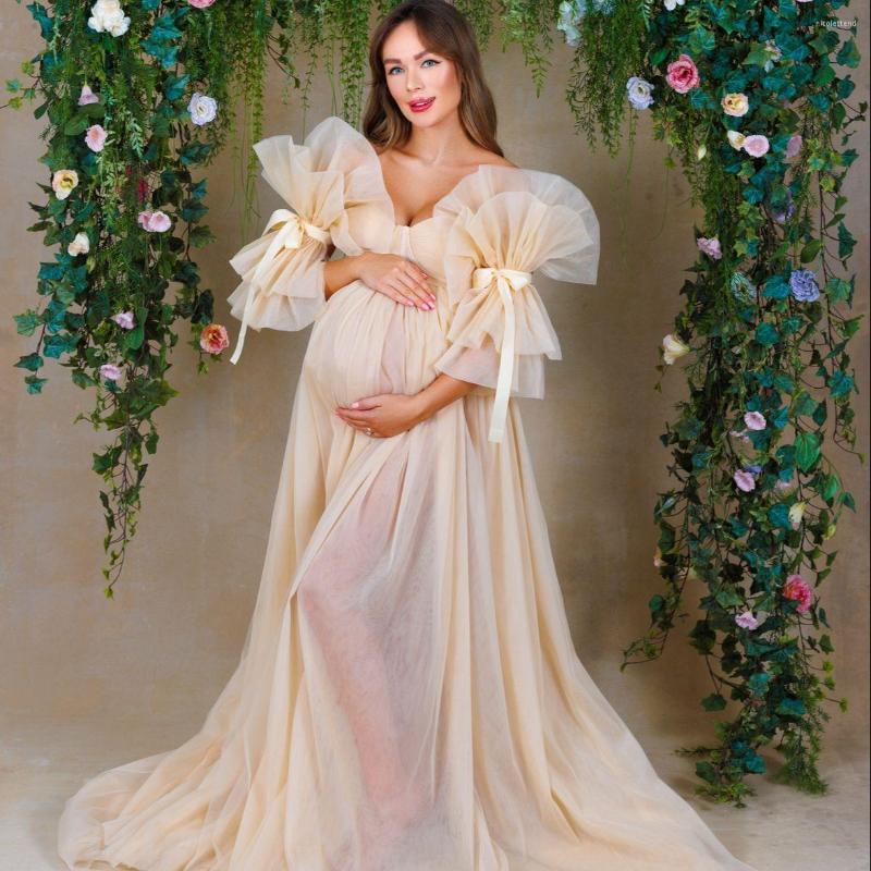 Party Dresses Ruffle Puff Sleeve Maternity Boho Floor Length Prom Gown Sweetheart Tulle Poshoot Boudoir Lingerie, Silver
Party Dresses Ruffle Puff Sleeve Maternity Boho Floor Length Prom Gown Sweetheart Tulle Poshoot Boudoir Lingerie, Silver