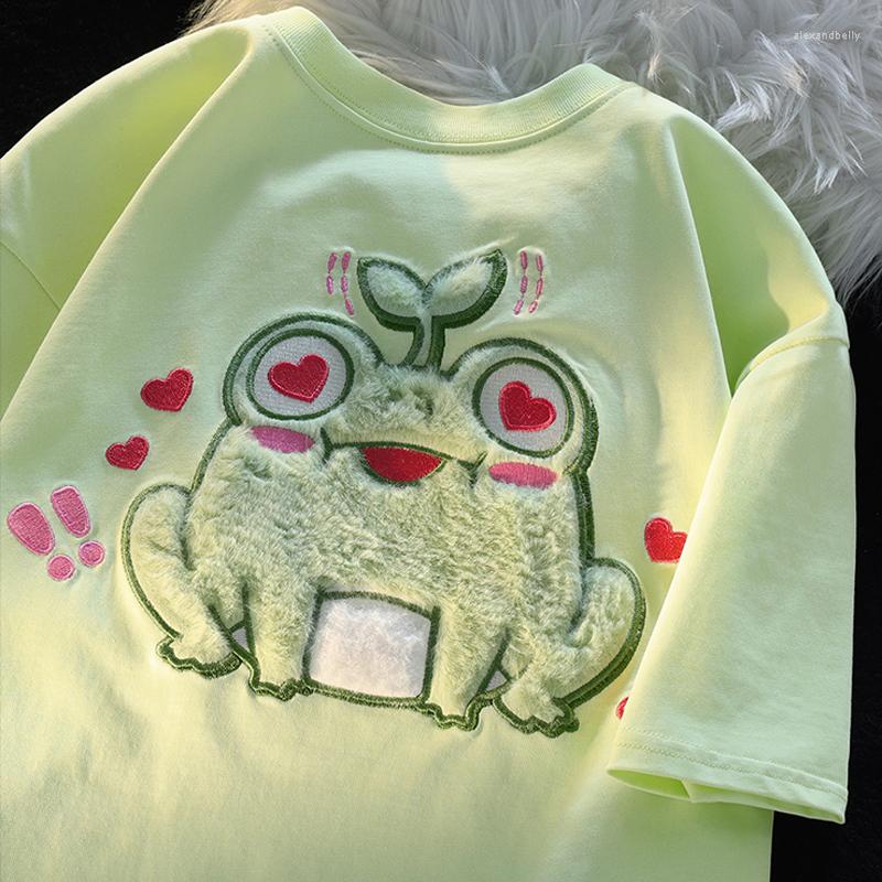 Women's T Shirts Summer Short Sleeve T-shirt For Women Cartoon Flocked Embroidered Tops Kawaii Ins Tees, Green
Women's T Shirts Summer Short Sleeve T-shirt For Women Cartoon Flocked Embroidered Tops Kawaii Ins Tees, Green