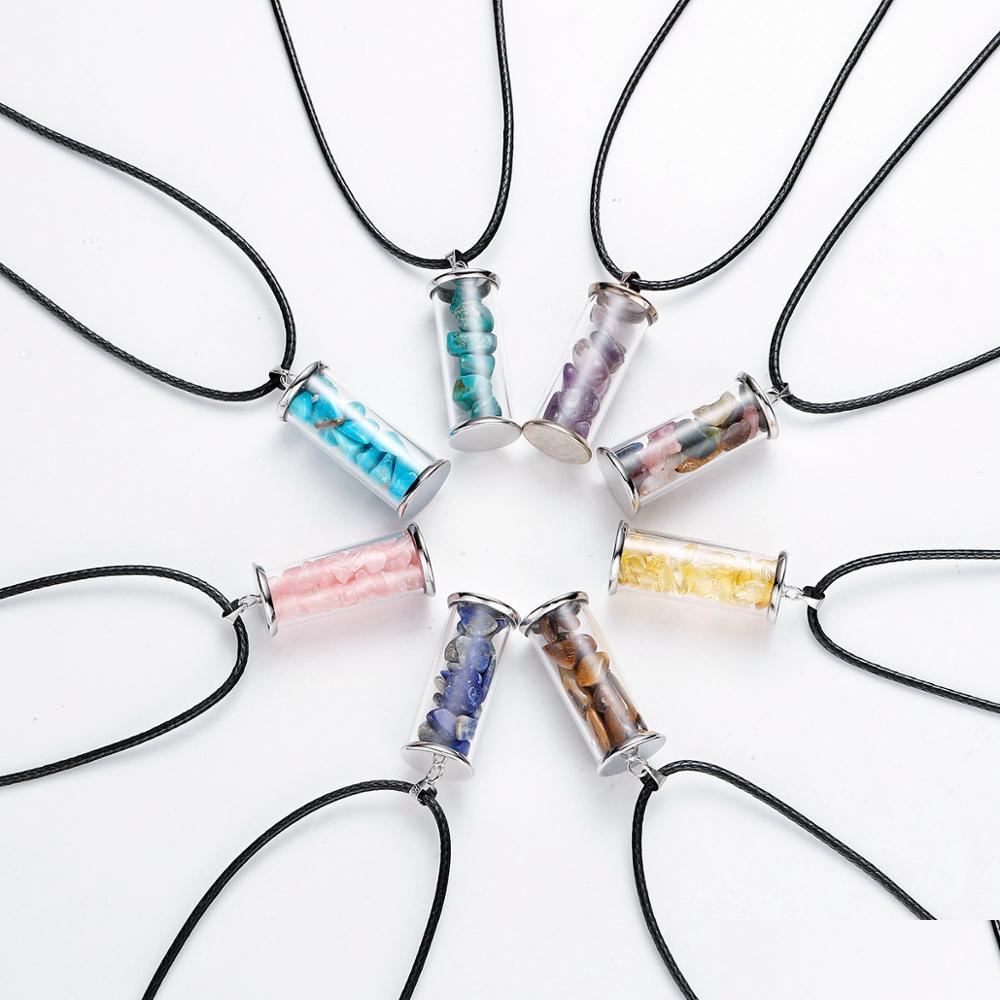 Pendant Necklaces Natural Tumbled Necklace Wax Chain Wicca Gravel Chip Stone Wishing Bottles Set Healing Reiki Drop Delivery Jewelry Dhnvq
Pendant Necklaces Natural Tumbled Necklace Wax Chain Wicca Gravel Chip Stone Wishing Bottles Set Healing Reiki Drop Delivery Jewelry Dhnvq