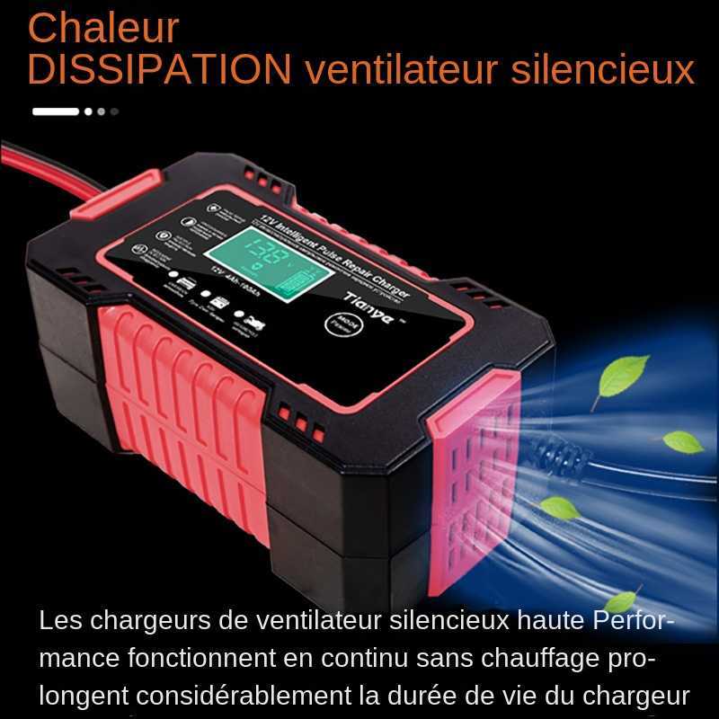 Chargeur de batterie de voiture entirement automatique affichage 12V intelligent Power Puls pour rparation de batterie au plomb humide et sec