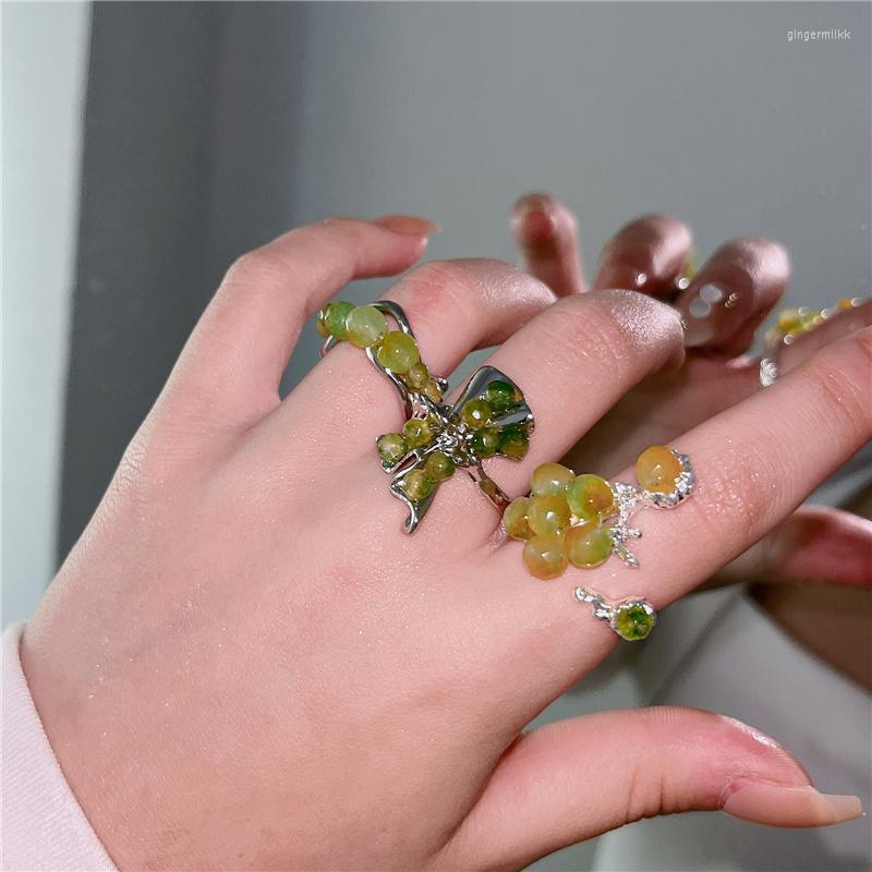 Cluster Rings FFLACELL Summer Green Rough Hand Beaded Ring Ins Niche High Quality Lava Slitting For Women Girls Party Fashion Jewelry
Cluster Rings FFLACELL Summer Green Rough Hand Beaded Ring Ins Niche High Quality Lava Slitting For Women Girls Party Fashion Jewelry