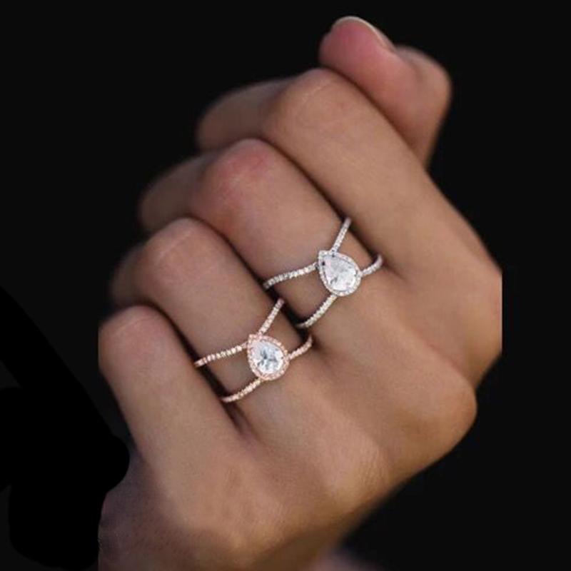 Cluster Rings Double Ring Radiant Large Tear Drop With Cubic Zirconia Charm CZ Finger Women Girl Wedding JewelryCluster
Cluster Rings Double Ring Radiant Large Tear Drop With Cubic Zirconia Charm CZ Finger Women Girl Wedding JewelryCluster