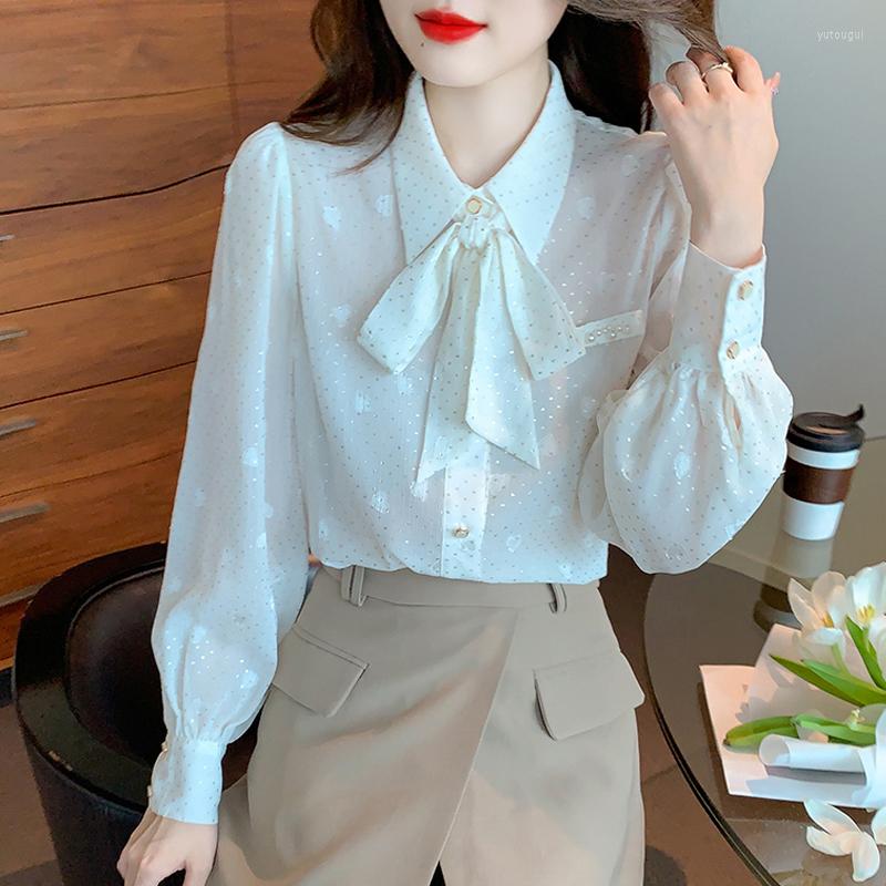 Women' Blouses Chiffon Bow Blouse Women Office Lady Long Sleeve Elegant Shirt Fashion Printing White Buttons Female Clothing 24563
Women' Blouses Chiffon Bow Blouse Women Office Lady Long Sleeve Elegant Shirt Fashion Printing White Buttons Female Clothing 24563