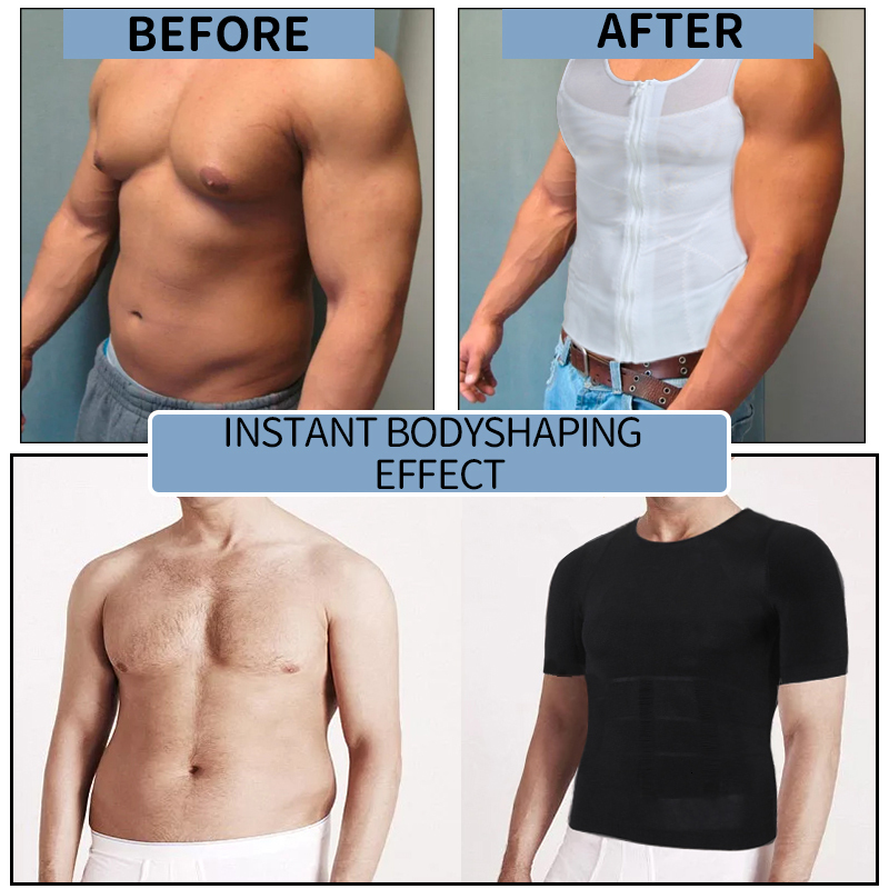 Men's Tracksuits Men Compression Shirt Slimming Body Shaper Belly Tummy Shapewear Abdomen Reducer Corset Top Gynecomastia Slim Shapers Vest 23041