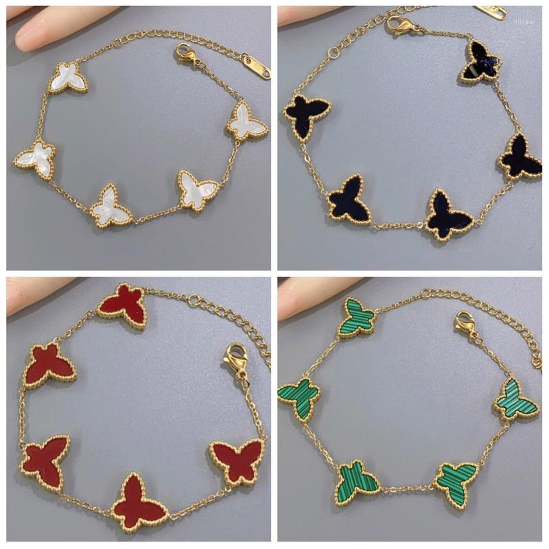 Link Bracelets Colorful Double Side Butterfly Bracelet For Women Stainless Steel Chain Fashion Jewelry Adjustable Bangle Wholesale
Link Bracelets Colorful Double Side Butterfly Bracelet For Women Stainless Steel Chain Fashion Jewelry Adjustable Bangle Wholesale