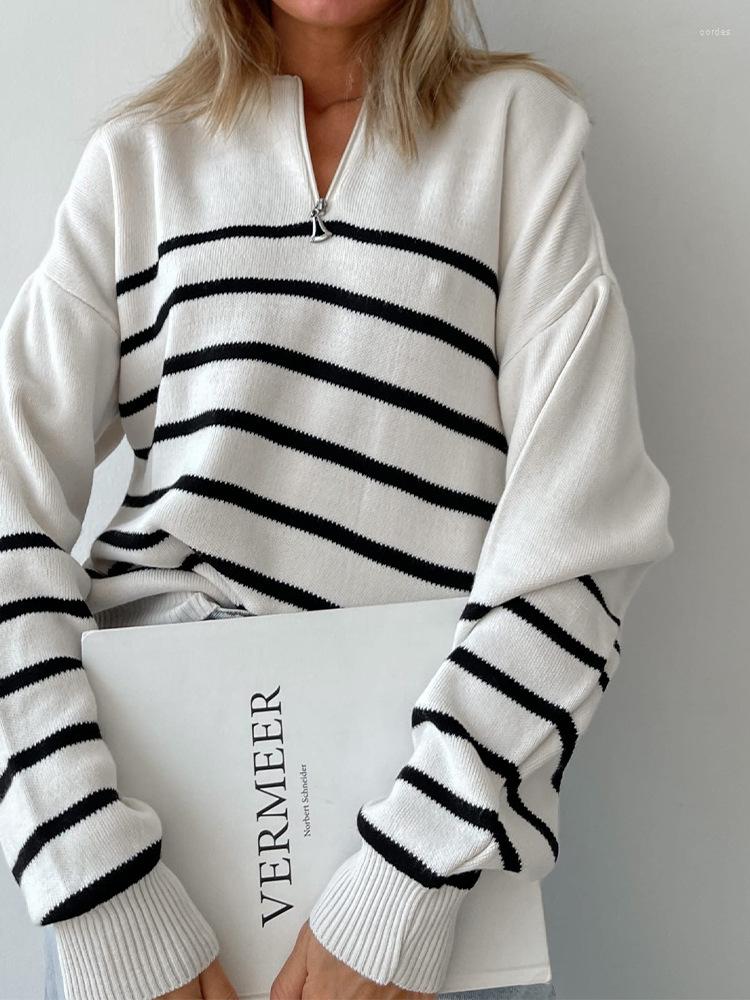 Women's Sweaters 2023 Winter Women's Striped Sweater Zipper Green Warm Jumper Vintage Oversize Knitted Elegant Soft For Women
Women's Sweaters 2023 Winter Women's Striped Sweater Zipper Green Warm Jumper Vintage Oversize Knitted Elegant Soft For Women