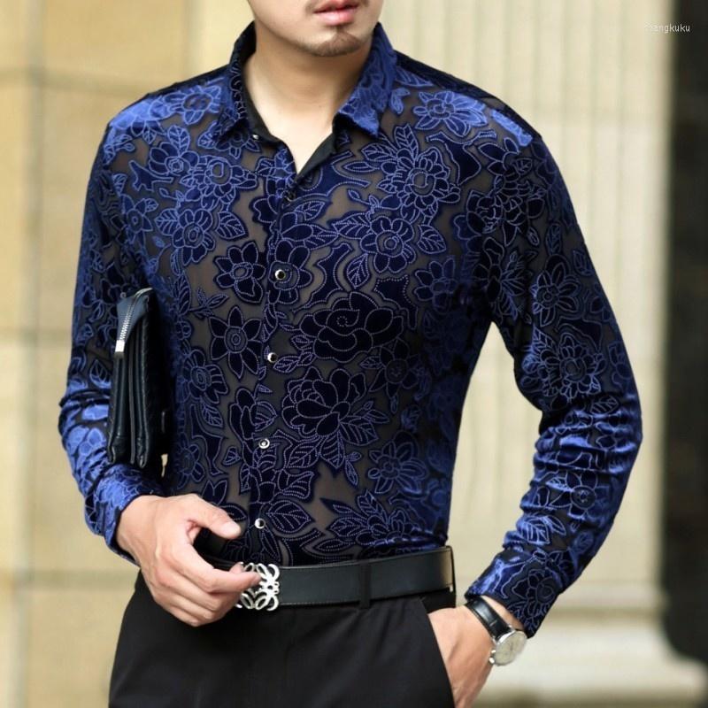 Men' Casual Shirts 2023 Sexy Lace Shirt For Male Floral Print Men Transparent See Through Mesh Club Party Prom Chemise Homme, Blue
Men' Casual Shirts 2023 Sexy Lace Shirt For Male Floral Print Men Transparent See Through Mesh Club Party Prom Chemise Homme, Blue
