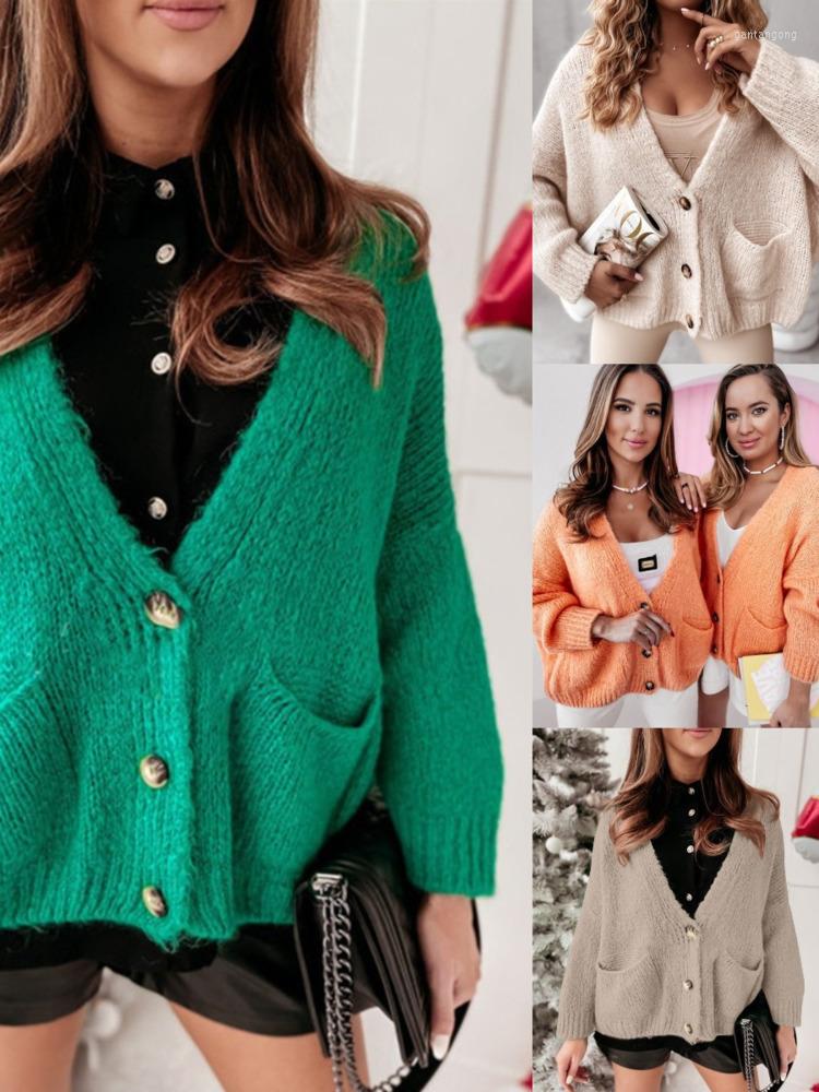 Women' Knits Women Cardigans Reppy Knitting V-neck Long Sleeve Solid Harajuku Fashion College Soft Casual Tops Knitted Coat 2023, Green
Women' Knits Women Cardigans Reppy Knitting V-neck Long Sleeve Solid Harajuku Fashion College Soft Casual Tops Knitted Coat 2023, Green
