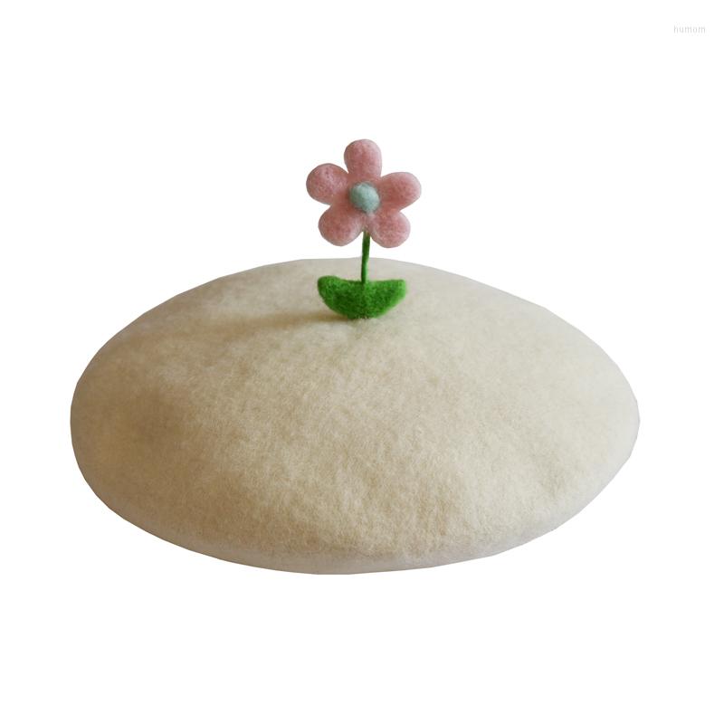 Berets RH Autumn Winter Flowers Wool Felt Cute Sunflowers White Yellow Sweetie Handcraft Female Warm Hat, Black - 2
Berets RH Autumn Winter Flowers Wool Felt Cute Sunflowers White Yellow Sweetie Handcraft Female Warm Hat, Black - 2