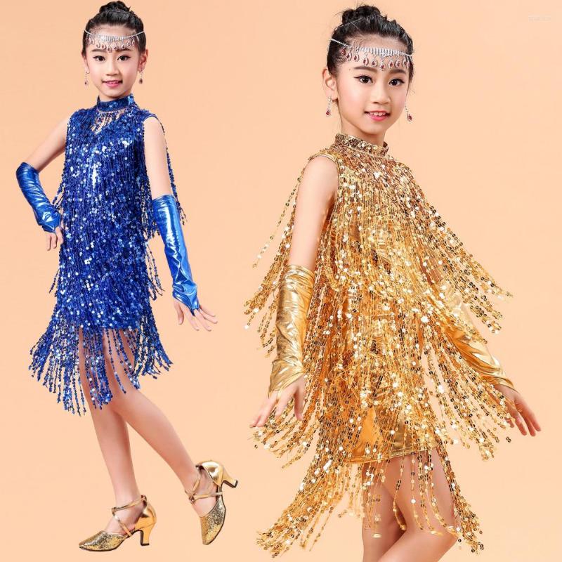 Stage Wear 2023 Children Latin Dance Dress For Kids Performance Sequin Tassel Fringed Costume Girls Skirts With Gloves, Collars and gloves
Stage Wear 2023 Children Latin Dance Dress For Kids Performance Sequin Tassel Fringed Costume Girls Skirts With Gloves, Collars and gloves