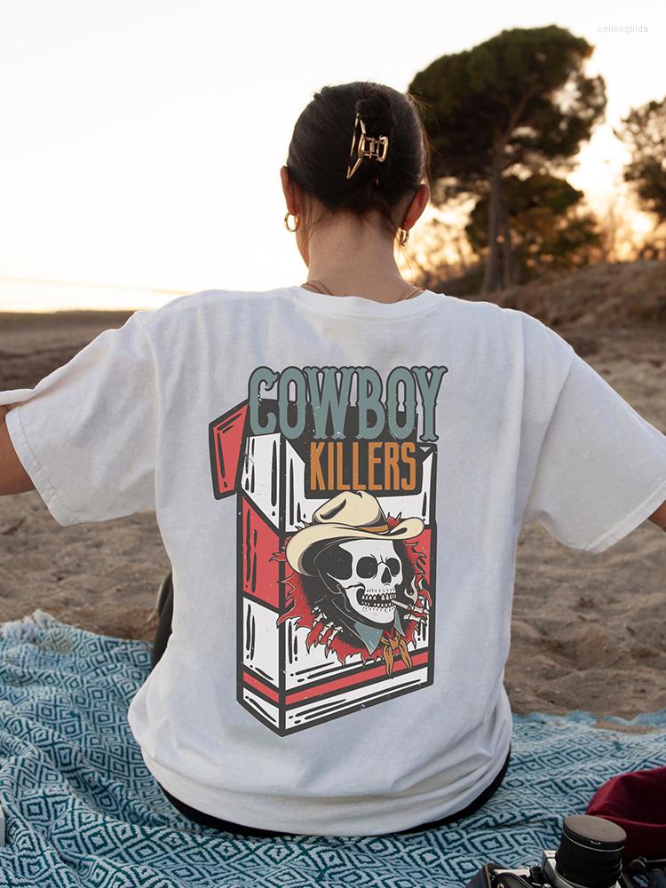 Women' T Shirts Cigarette Case Cowboy Skull Printed Woman Cotton Tee Clothing Vintage Casual All-math Tops Creativity Oversize Womens, Brown
Women' T Shirts Cigarette Case Cowboy Skull Printed Woman Cotton Tee Clothing Vintage Casual All-math Tops Creativity Oversize Womens, Brown