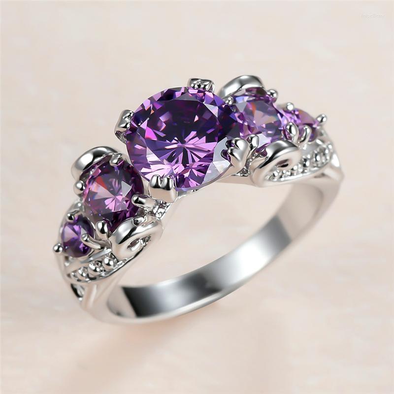 Wedding Rings Charm Round Purple For Women Silver Color Zircon Bands Vintage Engagement Ring Mother Day Finger Jewelry Gifts
Wedding Rings Charm Round Purple For Women Silver Color Zircon Bands Vintage Engagement Ring Mother Day Finger Jewelry Gifts