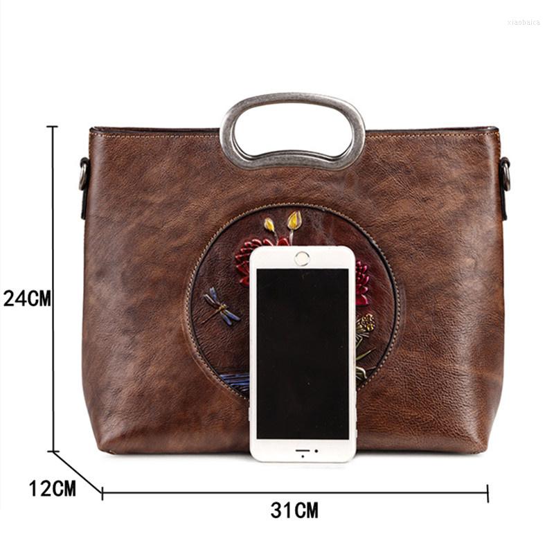 Evening Bags Vintage Genuine Leather Messenger Shoulder For Women Cowhide Tote Bag Female Handbag Embossed Floral Sac Main Femme, Red
Evening Bags Vintage Genuine Leather Messenger Shoulder For Women Cowhide Tote Bag Female Handbag Embossed Floral Sac Main Femme, Red